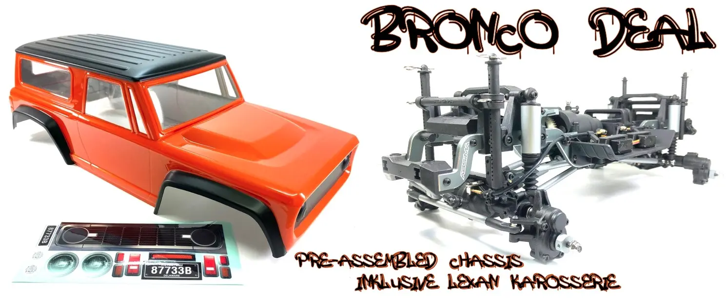 1:10 EP Crawler CR3.4 Pre-assembled Chassis incl. Body "Bronco Style" Orange – RC Crawlers