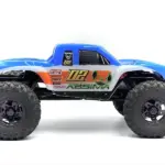 a blue and white monster truck