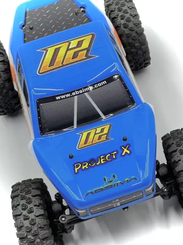 a blue and white monster truck