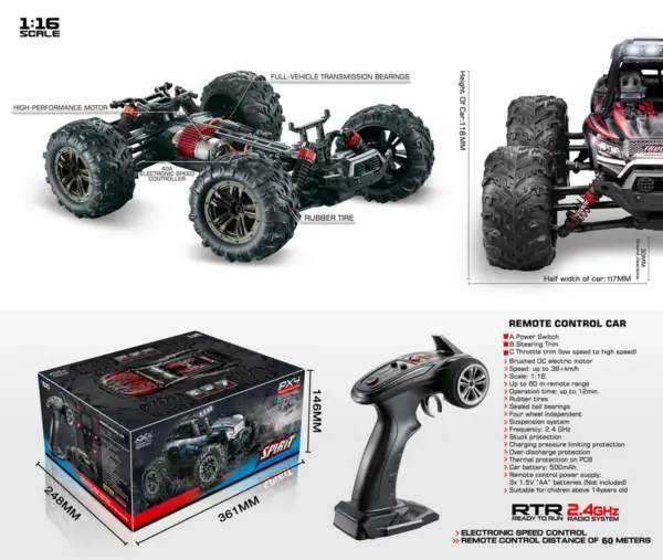 1:16 4WD High Speed Sand Buggy X TRUCK 2,4GHz Black/Blue – RC Buggies