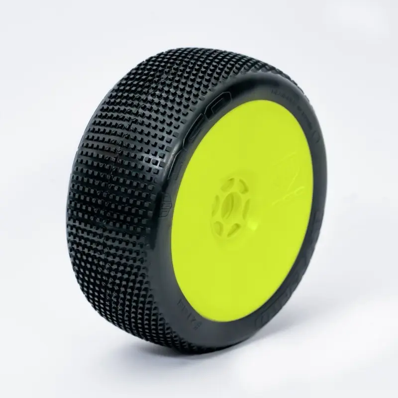 1:8 Buggy BLIZZARD MEDIUM/SOFT pre-mounted yellow ""B1COMP"" (2) – RC Wheels & Tyres