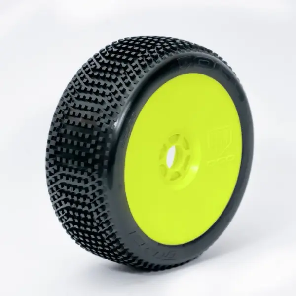 1:8 Buggy TIDE SUPER SOFT pre-mounted yellow ""B1COMP"" (2) – RC Wheels & Tyres