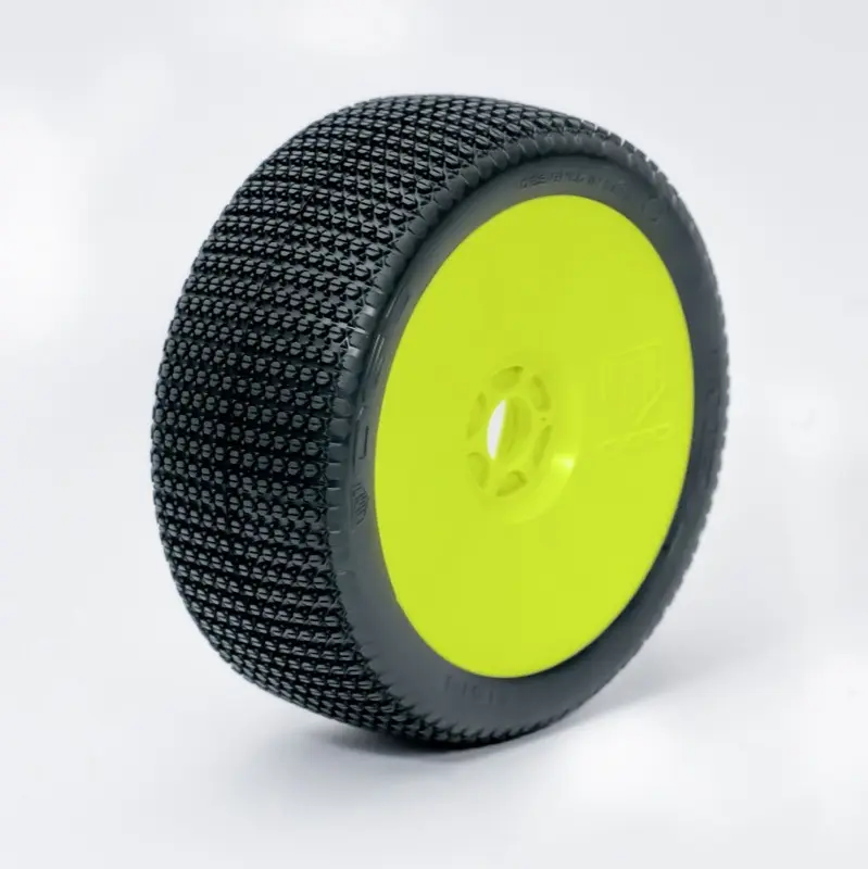 1:8 Buggy TWISTER MEDIUM pre-mounted yellow ""B1COMP"" (2) – RC Wheels & Tyres