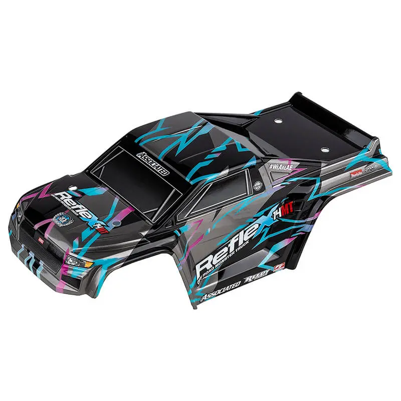 Team Associated Reflex 14Mt Black/ Blue Bodyshell – Team Associated Parts