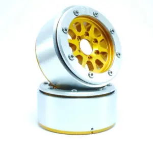 RC Crawler wheels Beadlock Wheels GEAR Gold/Silver 1.9 (2) w/o Hub – RC Wheels & Tyres