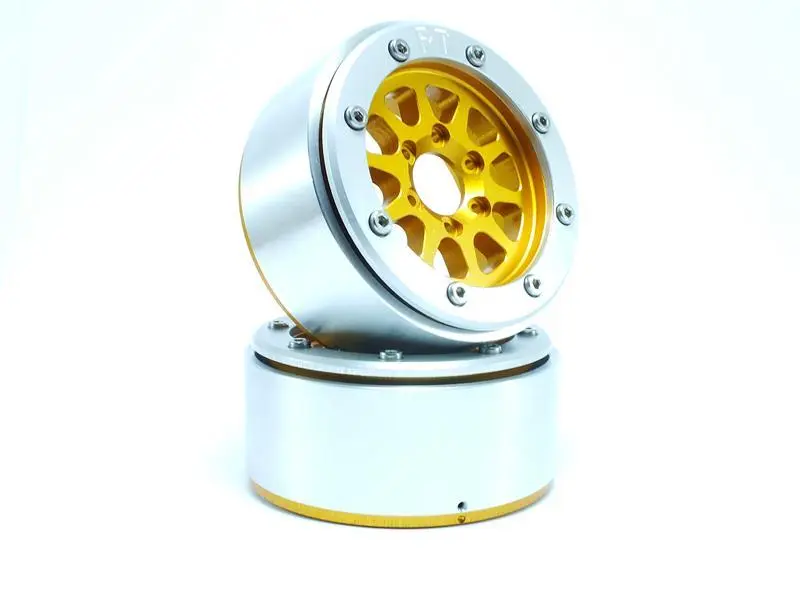 RC Crawler wheels Beadlock Wheels GEAR Gold/Silver 1.9 (2) w/o Hub – RC Wheels & Tyres