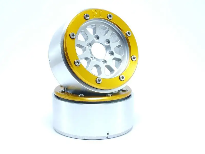 RC Crawler wheels Beadlock Wheels GEAR Silver/Gold 1.9 (2) w/o Hub – RC Wheels & Tyres