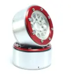 RC Crawler wheels Beadlock Wheels GEAR Silver/Red 1.9 (2) w/o Hub – RC Wheels & Tyres