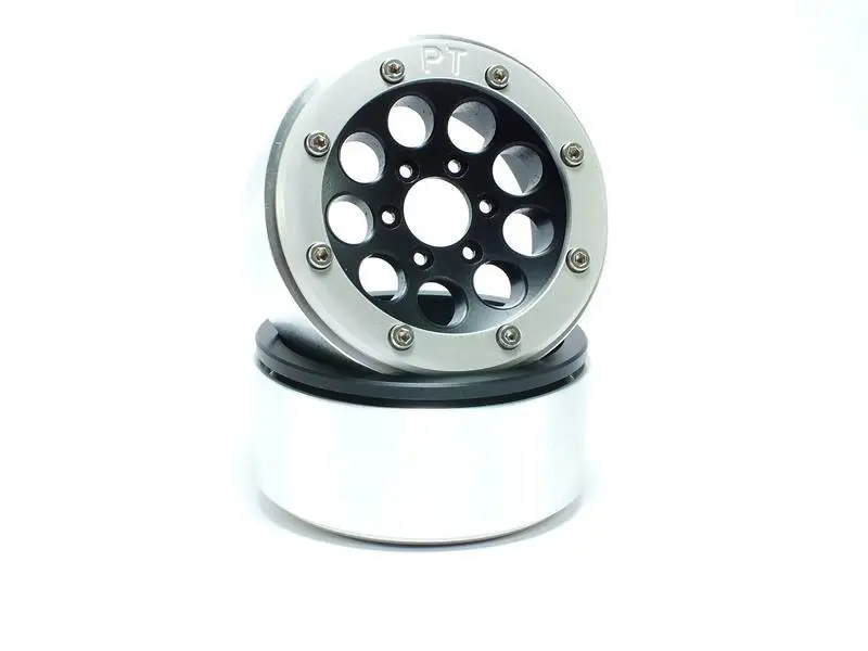 RC Crawler wheels Beadlock Wheels GUN Black/Silver 1.9 (2) w/o Hub – RC Wheels & Tyres