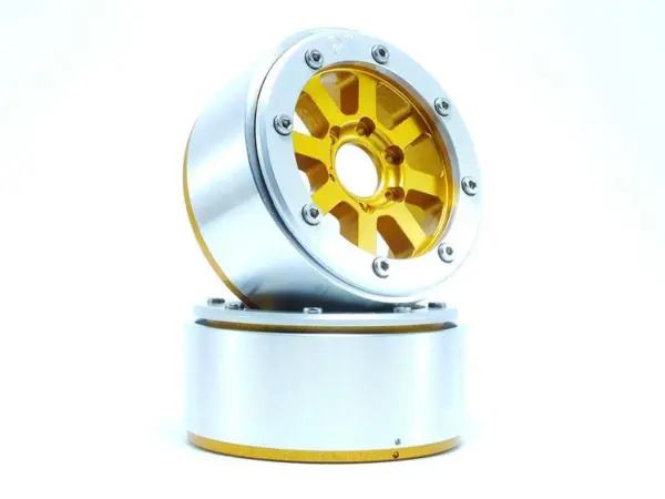 RC Crawler wheels Beadlock Wheels HAMMER Gold/Silver 1.9 (2) w/o Hub – RC Wheels & Tyres