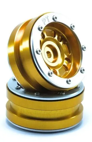 RC Crawler wheels Beadlock Wheels PT- Distractor Gold/Silver 1.9 (2 pcs) – RC Wheels & Tyres