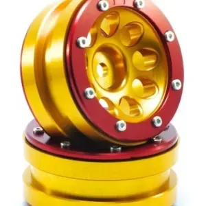 RC Crawler wheels Beadlock Wheels PT- Ecohole Gold/Red 1.9 (2 pcs) – RC Wheels & Tyres