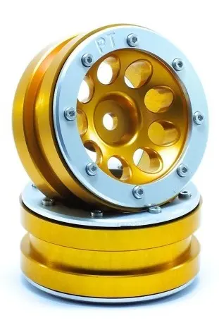 RC Crawler wheels Beadlock Wheels PT- Ecohole Gold/Silver 1.9 (2 pcs) – RC Wheels & Tyres