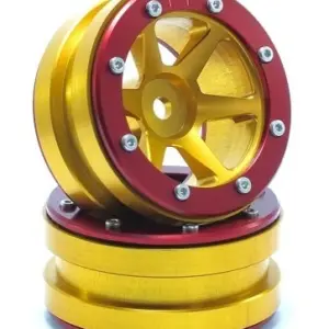 RC Crawler wheels Beadlock Wheels PT- Slingshot Gold/Red 1.9 (2 pcs) – RC Wheels & Tyres