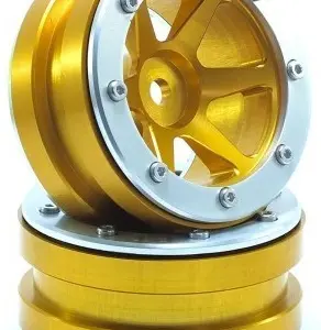 RC Crawler wheels Beadlock Wheels PT- Slingshot Gold/Silver 1.9 (2 pcs) – RC Wheels & Tyres