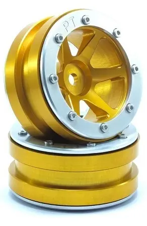 RC Crawler wheels Beadlock Wheels PT- Slingshot Gold/Silver 1.9 (2 pcs) – RC Wheels & Tyres