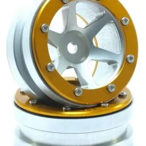 RC Crawler wheels Beadlock Wheels PT- Slingshot Silver/Gold 1.9 (2 pcs) – RC Wheels & Tyres