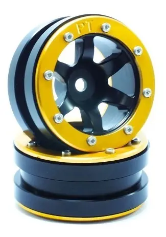 RC Crawler wheels Beadlock Wheels PT- Wave Black/Gold 1.9 (2 pcs) – RC Wheels & Tyres