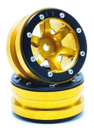 RC Crawler wheels Beadlock Wheels PT- Wave Gold/Black 1.9 (2 pcs) – RC Wheels & Tyres