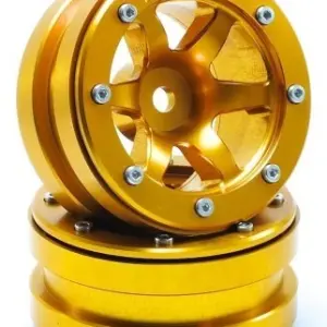 RC Crawler wheels Beadlock Wheels PT- Wave Gold/Gold 1.9 (2 pcs) – RC Wheels & Tyres