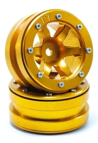 RC Crawler wheels Beadlock Wheels PT- Wave Gold/Gold 1.9 (2 pcs) – RC Wheels & Tyres