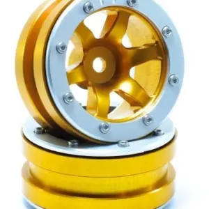 RC Crawler wheels Beadlock Wheels PT- Wave Gold/Silver 1.9 (2 pcs) – RC Wheels & Tyres