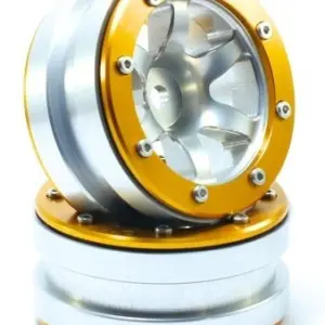 RC Crawler wheels Beadlock Wheels PT- Wave Silver/Gold 1.9 (2 pcs) – RC Wheels & Tyres