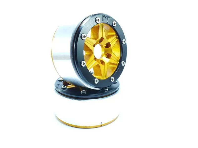 RC Crawler wheels Beadlock Wheels SIXSTAR Gold/Black 1.9 (2) w/o Hub – RC Wheels & Tyres