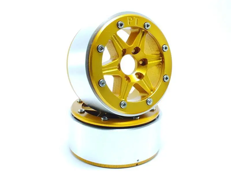 RC Crawler wheels Beadlock Wheels SIXSTAR Gold/Gold 1.9 (2) w/o Hub – RC Wheels & Tyres