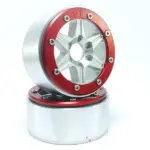 RC Crawler wheels Beadlock Wheels SIXSTAR Silver/Red 1.9 (2) w/o Hub – RC Wheels & Tyres