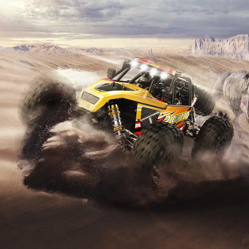 Rlaarlo AM-D12 1/12 RTR Brushless RC Desert Truck , Max 45MPH Fast RC Car (gold/yellow) – RC Buggies