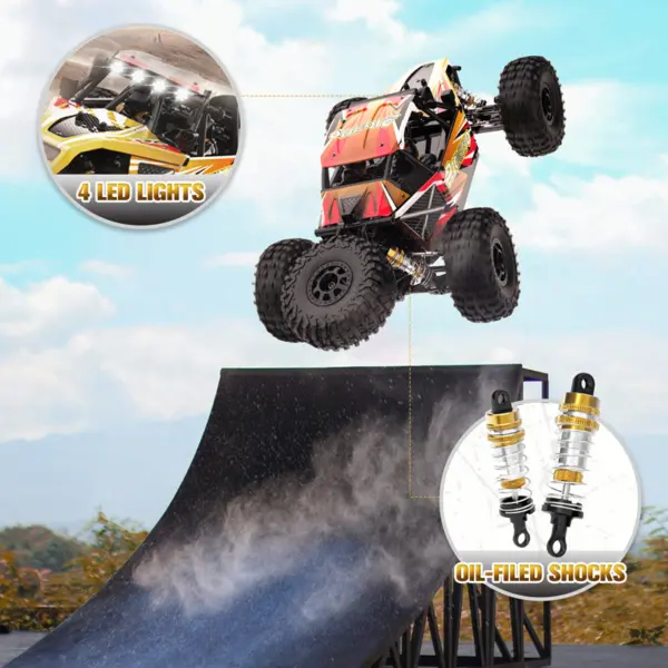 Rlaarlo AM-D12 1/12 RTR Brushless RC Desert Truck , Max 45MPH Fast RC Car (gold/yellow) – RC Buggies