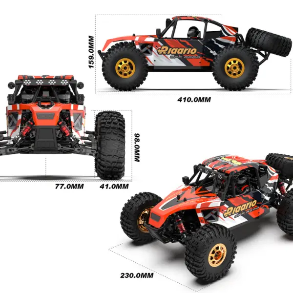 Rlaarlo AM-D12 1/12 RTR Brushless RC Desert Truck , Max 45MPH Fast RC Car (gold/yellow) – RC Buggies