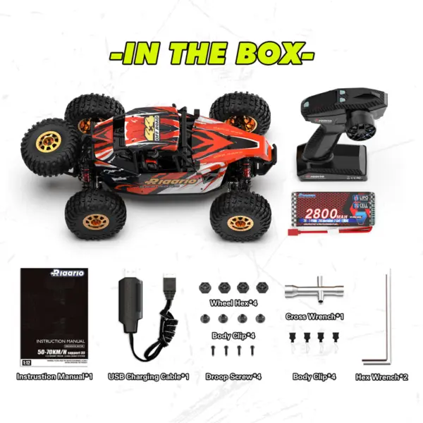 Rlaarlo AM-D12 1/12 RTR Brushless RC Desert Truck , Max 45MPH Fast RC Car (gold/yellow) – RC Buggies