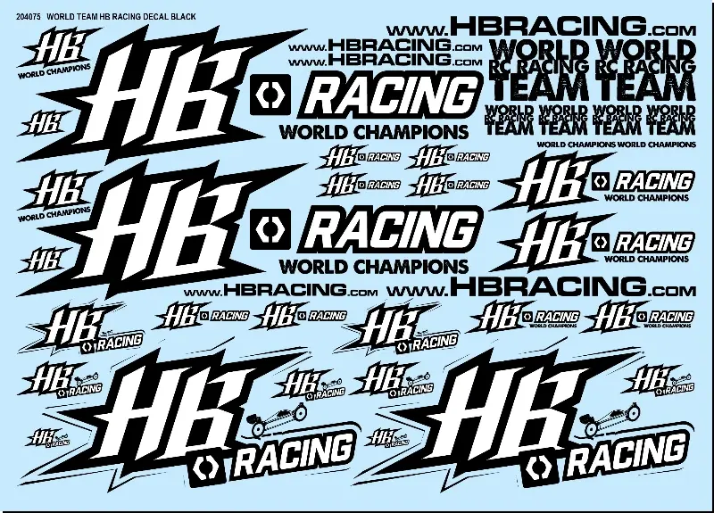 World Team HB Racing Decals Black – RC Wheels & Tyres