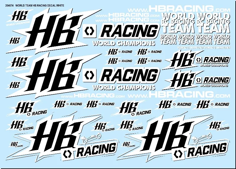 World Team HB Racing Decals White – RC Wheels & Tyres
