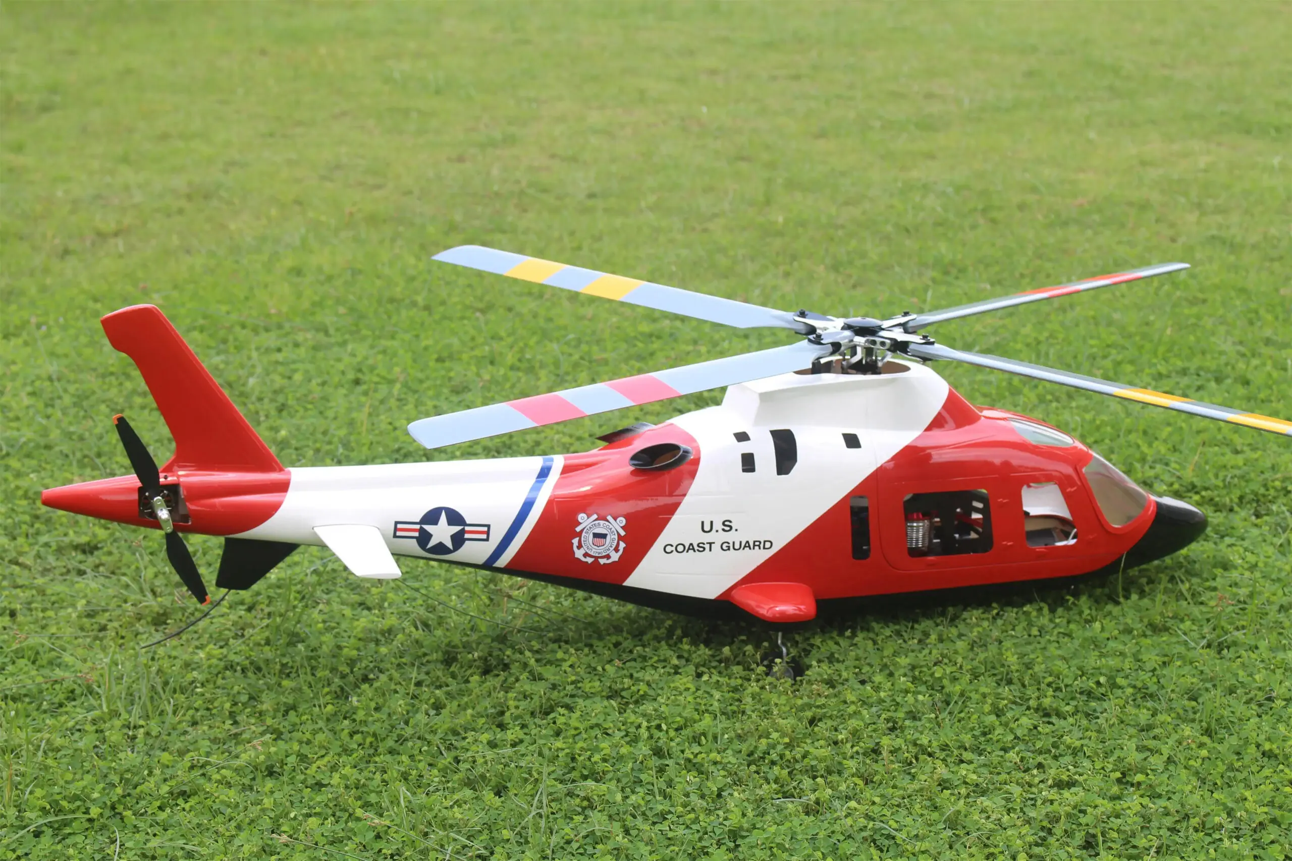 FLISHRC A109 500-Class RC Scale Helicopter – Coast Guard Rescue Replica with GPS L7 Flight Control, Retractable Landing