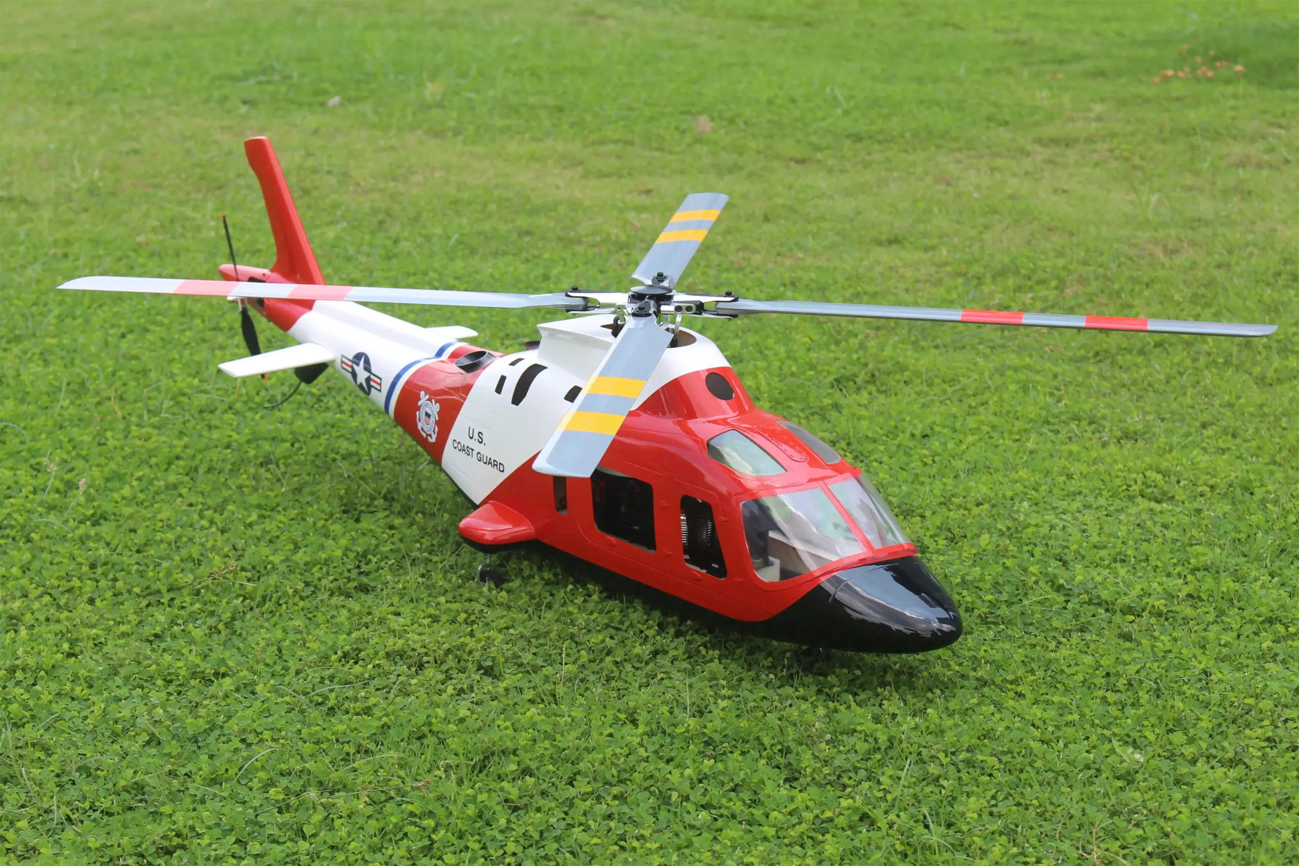 FLISHRC A109 500-Class RC Scale Helicopter – Coast Guard Rescue Replica with GPS L7 Flight Control, Retractable Landing