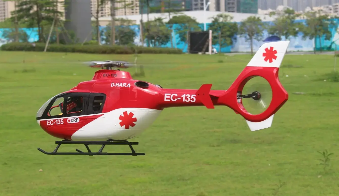 FLISHR EC135 500-Class Scale RC Helicopter – Realistic EMS Replica with L7 GPS Flight Control, Dual IMU, Brushless Tail