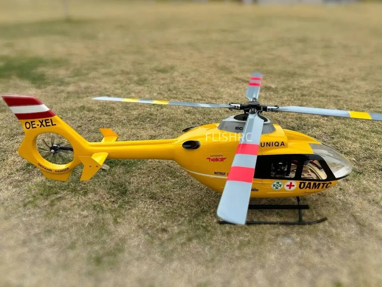 FLISHR EC135 500-Class Scale RC Helicopter – Realistic EMS Replica with L7 GPS Flight Control, Dual IMU, Brushless Tail