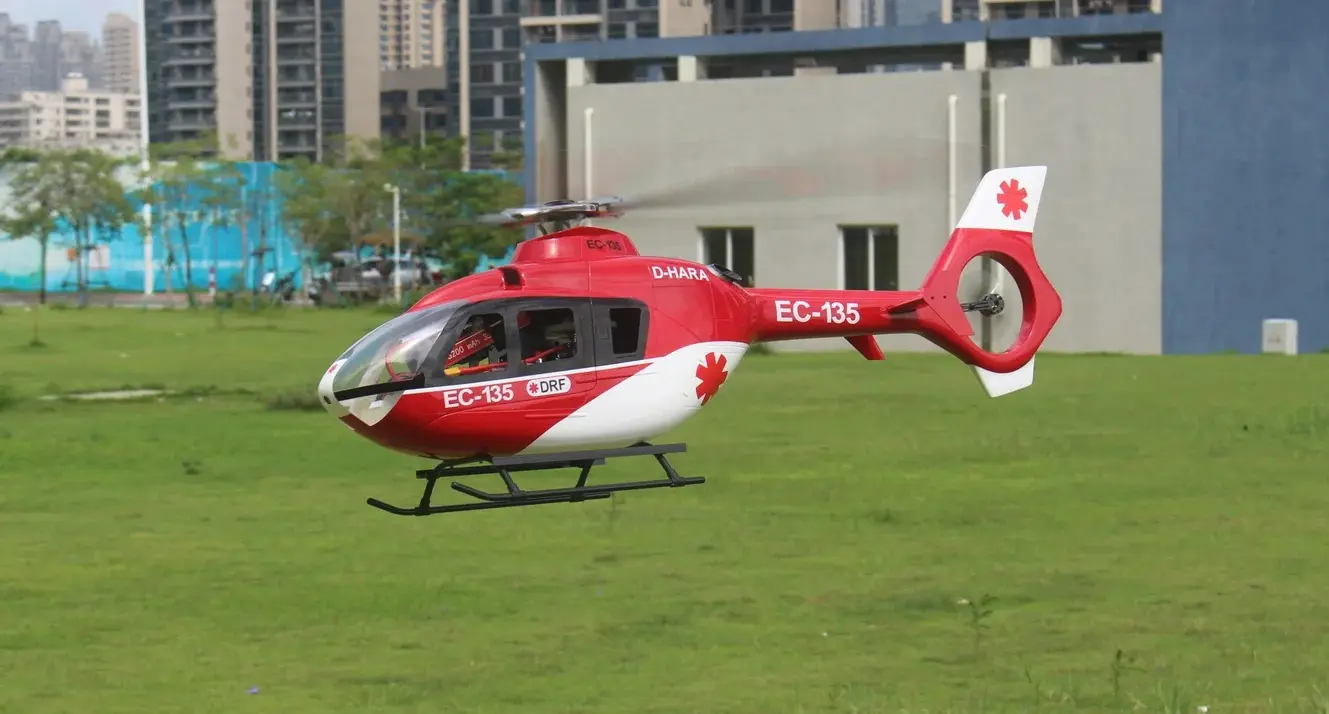 FLISHR EC135 500-Class Scale RC Helicopter – Realistic EMS Replica with L7 GPS Flight Control, Dual IMU, Brushless Tail