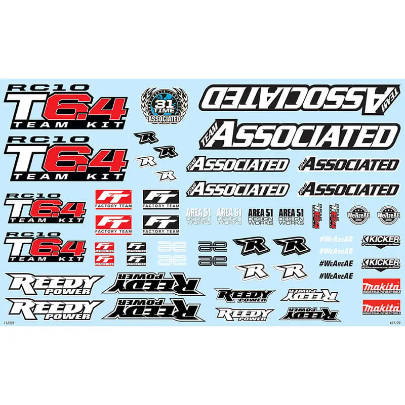Team Associated rc10t6.4 Decal Sheet – Team Associated Parts