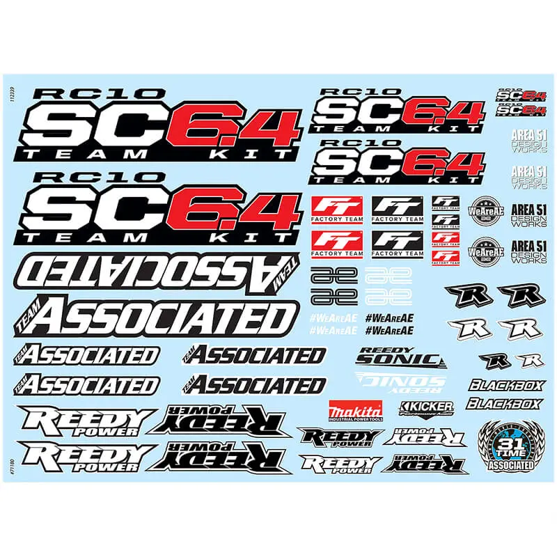 Team Associated rc10sc6.4 Decal Sheet – Team Associated Parts