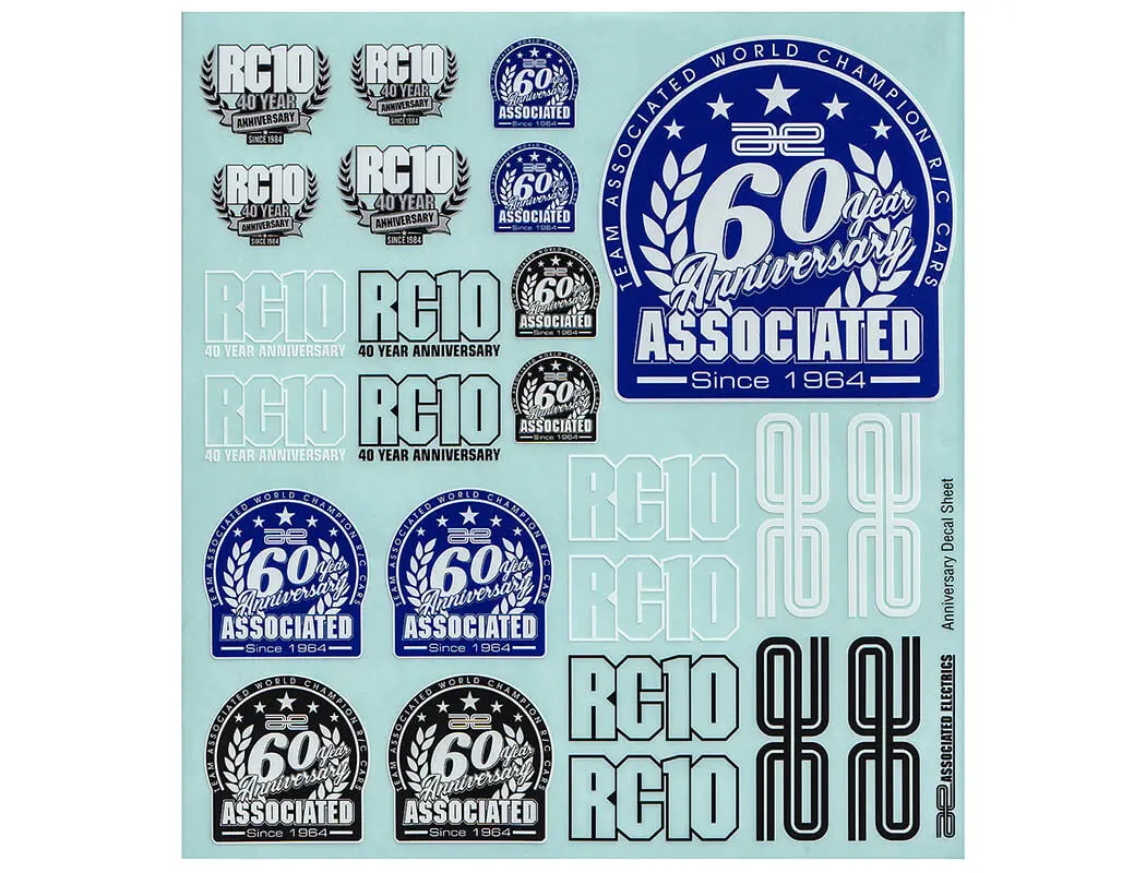 Team Associated Anniversary Decal Sheet – Team Associated Parts