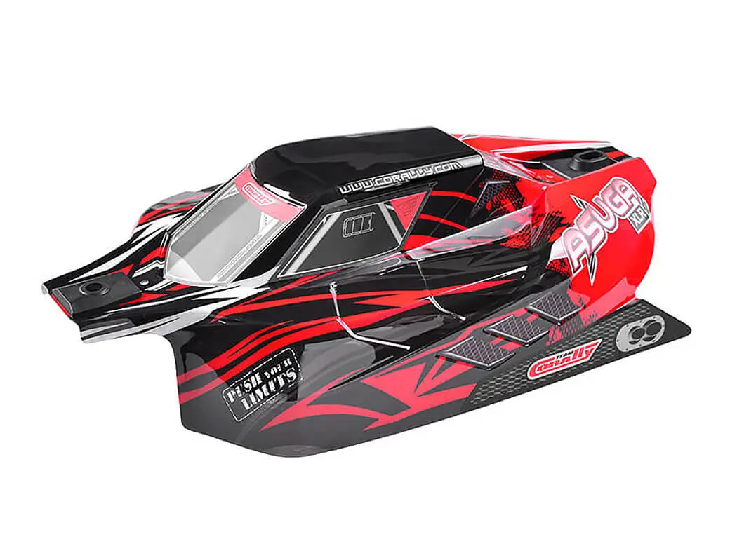 Corally Polycarbonate Body Asuga XLR Painted Red Cut 1 Pc – RC Cars