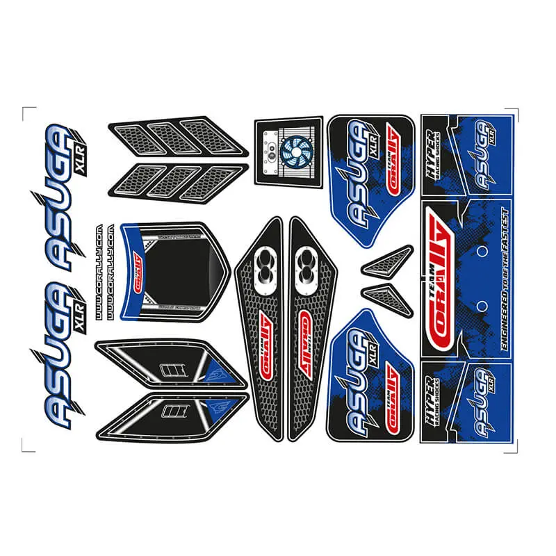 Corally Body Decal Sheet Asuga XLR Blue 1 Pc – RC Cars