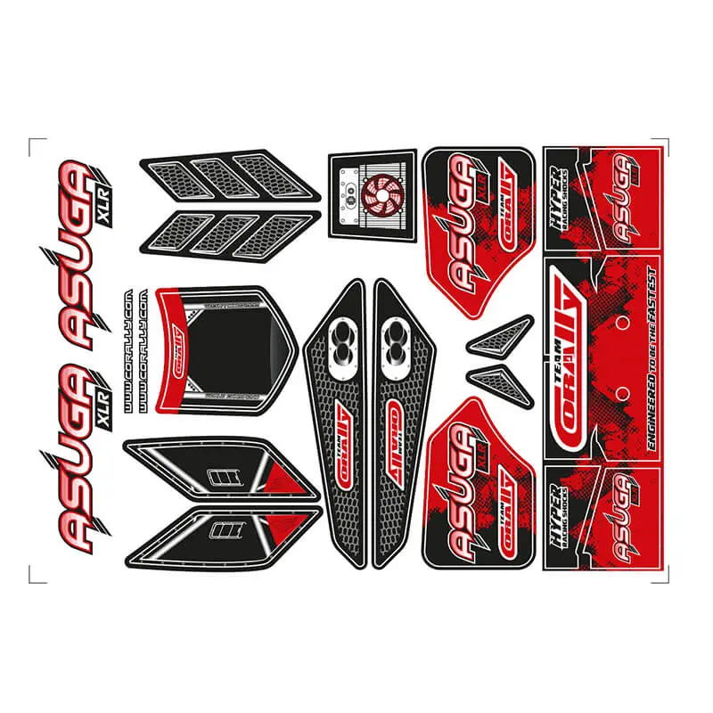 Corally Body Decal Sheet Asuga XLR Red 1 Pc – RC Cars