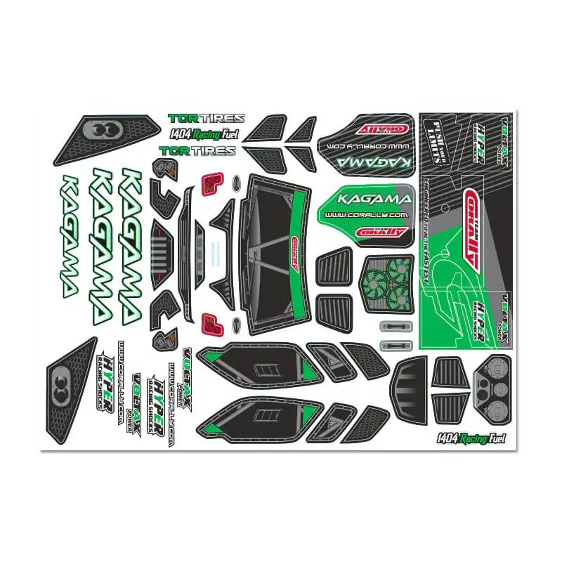 Team Corally Body Decal Sheet Kagama Green - 1pc – RC Cars