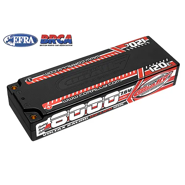 Corally Voltax 120c Lipo Hv Battery 8000 Mah 7.6v Stick 2s 4mm Bullit – RC Batteries