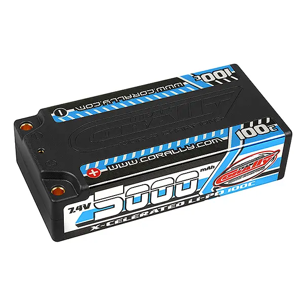 Corally Xcelerated 100c Lipo Battery 5000 Mah 7.4v Shorty 2s 4mm Bullit – RC Batteries